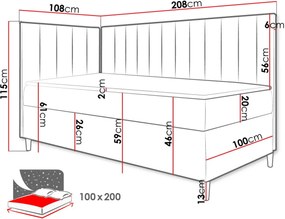 Καναπές κρεβάτι Junior Maja III-Kokkino-100 x 200-Deksia