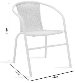 Πολυθρόνα Obbi μέταλλο-pe λευκό 54x56x73 εκ.