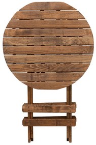 Τραπέζι πτυσσόμενο Queen Megapap από ξύλο οξιάς σε χρώμα καρυδί εμποτισμού Ø60x75εκ.