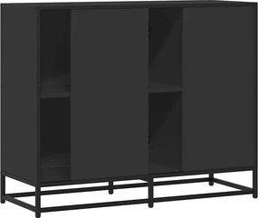 vidaXL Συρταριέρα Μαύρη 92x35x76 εκ. από Επεξεργασμένο Ξύλο