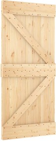 vidaXL Συρόμενη Πόρτα Φυσικό και Μαύρο 95 x 210 cm