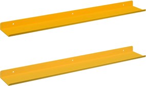 vidaXL Πλωτό ράφι 2 pcs Χαμομηλί κίτρινο 60 x 8,5 x 2,5 εκ Ατσάλι
