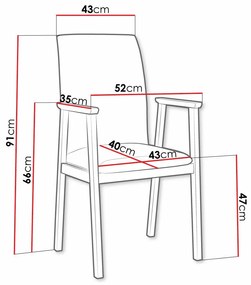 Καρέκλα Victorville 336, Σκούρο γκρι, Καρυδί, 91x43x40cm, 7 kg, Ταπισερί, Ξύλινα, Μπράτσα, Ξύλο: Σημύδα | Epipla1.gr