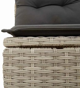 vidaXL Σετ Καναπέ με μαξιλάρι 10 pcs Ανοιχτό γκρι Πολυρατάν