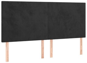 vidaXL Κρεβάτι Boxspring με Στρώμα Μαύρο 160x200 εκ. Βελούδινο