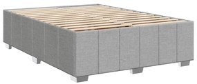 vidaXL Κρεβάτι Boxspring με Στρώμα Ανοιχτό Γκρι 140x190 εκ. Υφασμάτινο