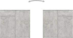vidaXL Ντουλάπι με Συρτάρι Γκρι Σκυροδέματος 80x36x75 εκ. Επεξ. Ξύλο