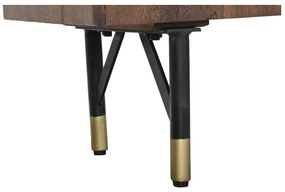 Ράφια DKD Home Decor Μαύρο Χρυσό Μέταλλο Σκούρο καφέ Ξύλο από Μάνγκο 4 Ράφια (90 x 35 x 200 cm)