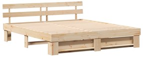 vidaXL Σκελετός Κρεβατιού Καφέ 180 x 200 εκ. Μασίφ ξύλο πεύκου