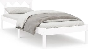 vidaXL Πλαίσιο Κρεβατιού Λευκό 90 x 200 εκ. από Μασίφ Ξύλο