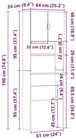 ΝΤΟΥΛΑΠΙ ΠΛΥΝΤΗΡΙΟΥ ΓΥΑΛΙΣΤΕΡΟ ΛΕΥΚΟ 64X24X190 ΕΚ ΕΠΕΞ. ΞΥΛΟ 861117