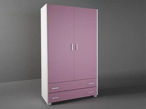 Intrahome Ντουλάπα παιδική δίφυλλη σε χρώμα λευκό ρουστίκ-ροζ 105x50x180 Intrahomesa-00652195