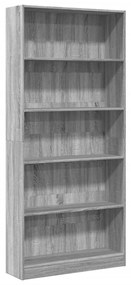vidaXL Βιβλιοθήκη Γκρι Sonoma 80x24x176 εκ. από Επεξεργ. Ξύλο