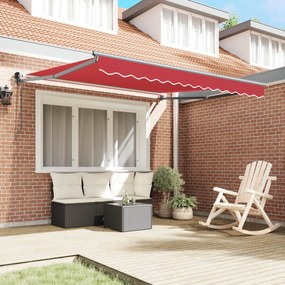vidaXL Αυτόματη Ανασυρόμενη Τέντα Κόκκινη 300x250 cm