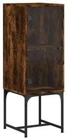vidaXL Βοηθητικό Ντουλάπι Καπνιστή Δρυς 35x37x100 εκ. Γυάλινες Πόρτες