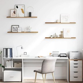 vidaXL Ράφι Τοίχου 4 pcs Καφέ 100 x 9 x 3 cm Επεξεργασμένο ξύλο