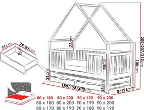 Κρεβάτι παιδικό Magic-Anthraki-180 x 90 - 208.00Χ96.00Χ212.00cm