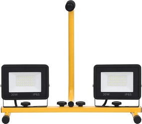 vidaXL Προβολέας LED με Λαβή Ψυχρό Λευκό 2 x 30 W