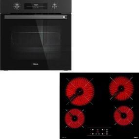 Teka Set HSB 6350 FBK Πολυλειτουργικός Φούρνος 71lt &amp; TBC 64010 Κεραμική Εστία Αυτόνομη Μαύρη