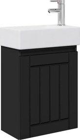 vidaXL Μονάδα μπάνιου με βρύση Μαύρο 45,5 x 25,5 x 84 εκ