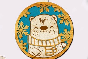 Σετ των 3 Intra απο ξύλο plywood 3mm-4mm πάχος Χριστουγεννιάτικο Ζώο Στολίδι, Χειροτεχνία Διακόσμηση Δίασταση 4x4 cm INTRAFABR-83953740