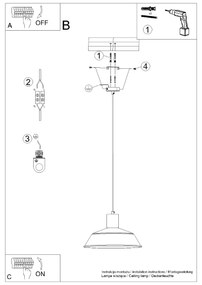 Κρεμαστό φωτιστικό FANO μαύρο,χάλυβας,E27 1x15W LED