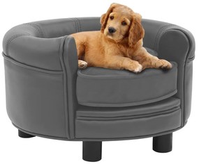 Καναπές-Κρεβάτι Σκύλου Γκρι 48x48x32 εκ. Βελουτέ/Συνθετ. Δέρμα - Γκρι