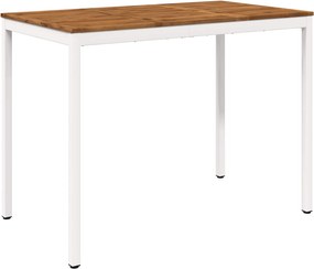 vidaXL Τραπέζι μπαρ κήπου Φυσικό και Λευκό 141 x 80,5 x 105 εκ
