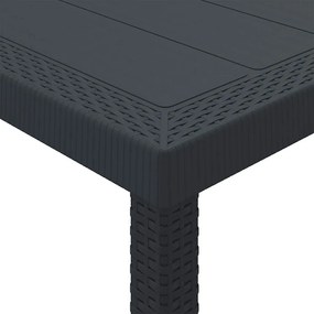 vidaXL Σέτ φαγητού για κήπο 15 pcs Ανθρακί Rattan Polt