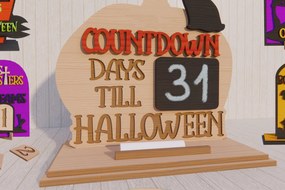 Intra απο ξύλο plywood 3mm-4mm πάχος Αποκριάτικη αντίστροφη μέτρηση περι Δίασταση 30x20 cm INTRAFABR-78632775