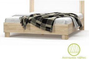 Κρεβάτι Geneva pakoworld φυσικό-λευκό 160x200εκ