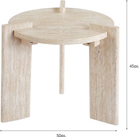 Βοηθητικό Τραπεζάκι (Φ50x45) Spitishop Venice Travertine