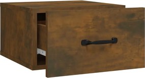 vidaXL Κομοδίνο Επιτοίχιο Καπνιστή Δρυς 35 x 35 x 20 εκ.