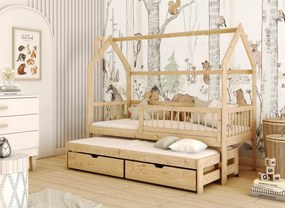 PAPI 90x190 pine children's house bed Lano Furniture