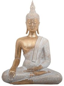 Διακοσμητικό Αντικείμενο Buddha 276-223-010 20x10x26cm White-Gold Πολυρεσίνη