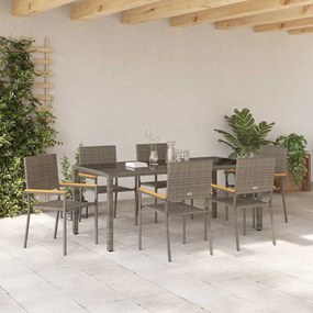 vidaXL Σετ φαγητού κήπου 7 τεμαχίων  σε γκρι πολυ-ρατάν