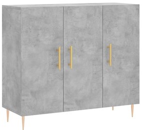 Ντουλάπι Γκρι Σκυροδέματος 90x34x80 εκ. Επεξεργασμένο Ξύλο - Γκρι