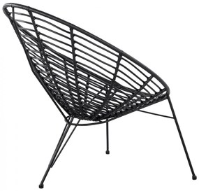 Καρέκλα - Πολυθρόνα ALLEGRA C5458.02 Μεταλλική με Wicker Μαύρο Τύπου Φωλιά 73x83x86Υ εκ. 73x83x86 εκ.