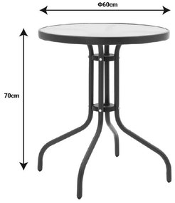Tραπεζαρία Obbi-Watson σετ 3τεμ καφέ μέταλλο-pe 60x60x70εκ 60x60x70 εκ.