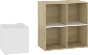 vidaXL Παπουτσοθήκη Χολ Λευκή/Sonoma Δρυς 105x35,5x70 εκ. Επεξ. Ξύλο