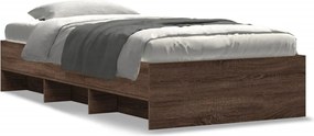 vidaXL Πλαίσιο Κρεβ. Χωρ. Στρώμα Καφέ Δρυς 90 x 190 εκ. Επεξ. Ξύλο
