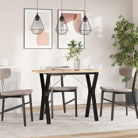 vidaXL Τραπέζι Τραπεζαρίας Πλαίσιο Y Μασίφ Πεύκο/Ατσάλι