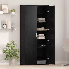 vidaXL Ψηλή Ντουλάπα Μαύρη δρυς 80 x 35 x 180 εκ Επεξεργασμένο ξύλο