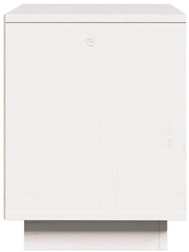 vidaXL Κομοδίνο Λευκό 40 x 30 x 40 εκ. από Μασίφ Ξύλο Πεύκου