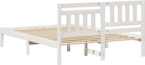 vidaXL Σκελετός Κρεβατιού Λευκό 140 x 190 cm Στερεά ξυλεία πεύκου