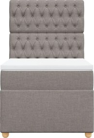 vidaXL Κρεβάτι Boxspring με Στρώμα Taupe 80x200 εκ. Υφασμάτινο
