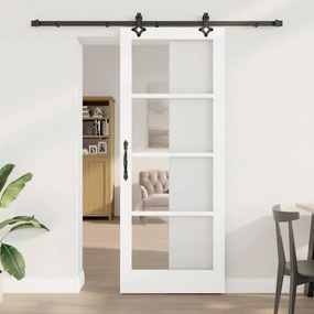 vidaXL Συρόμενη Πόρτα ORKDAL Λευκό και Μαύρο 83 x 211 εκ.
