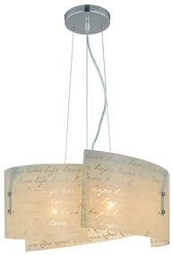 Φωτιστικό Οροφής Signa 302500301 Ø50x150cm Decorated White Trio Lighting Metal, Glass