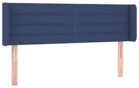 vidaXL Κεφαλάρι Κρεβατιού LED Μπλε 147x16x78/88 εκ. Υφασμάτινο