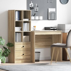 vidaXL Γραφείο με Αποθήκευση Sonoma Oak Επεξεργασμένο Ξύλο